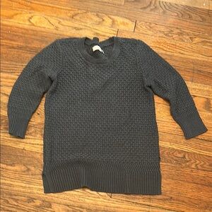 Ann Taylor Loft Classic Teal Knit Sweater 3/4 length sleeve sz Medium